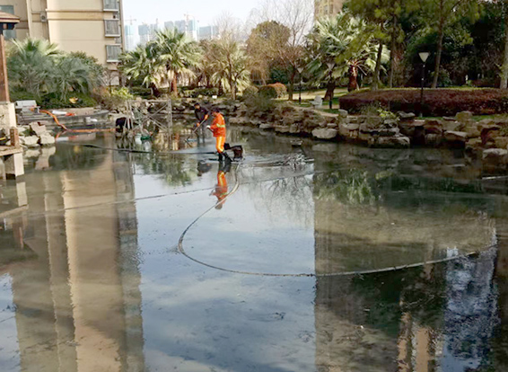 温岭景观池淤泥清理